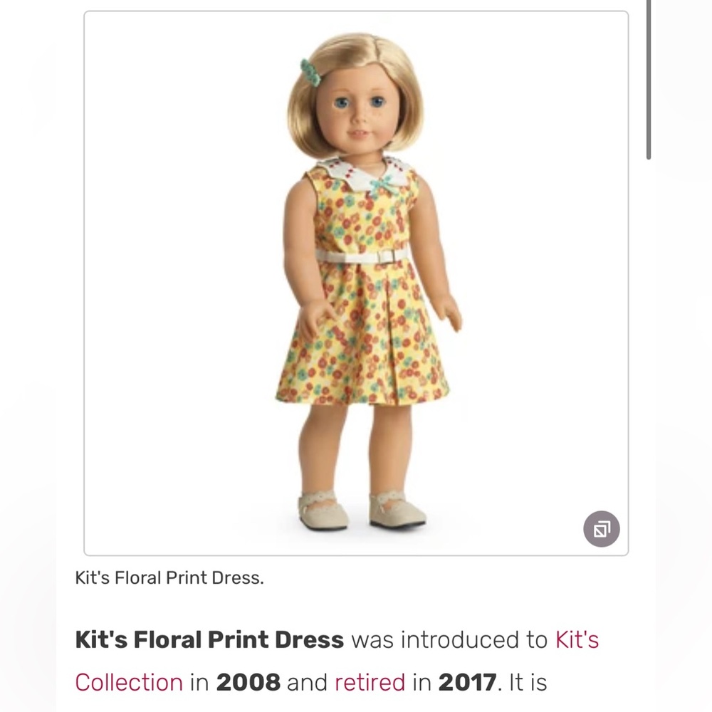 american girl kit floral print dress (retired item)